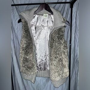 Gray Faux Fur Vest